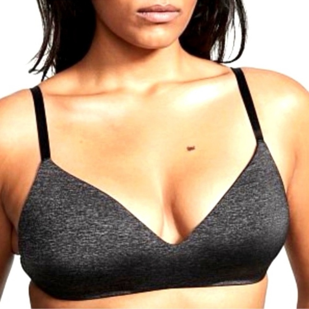 Victoria’s Secret No-Wire Gray Black Heather Bra 34C Wireless